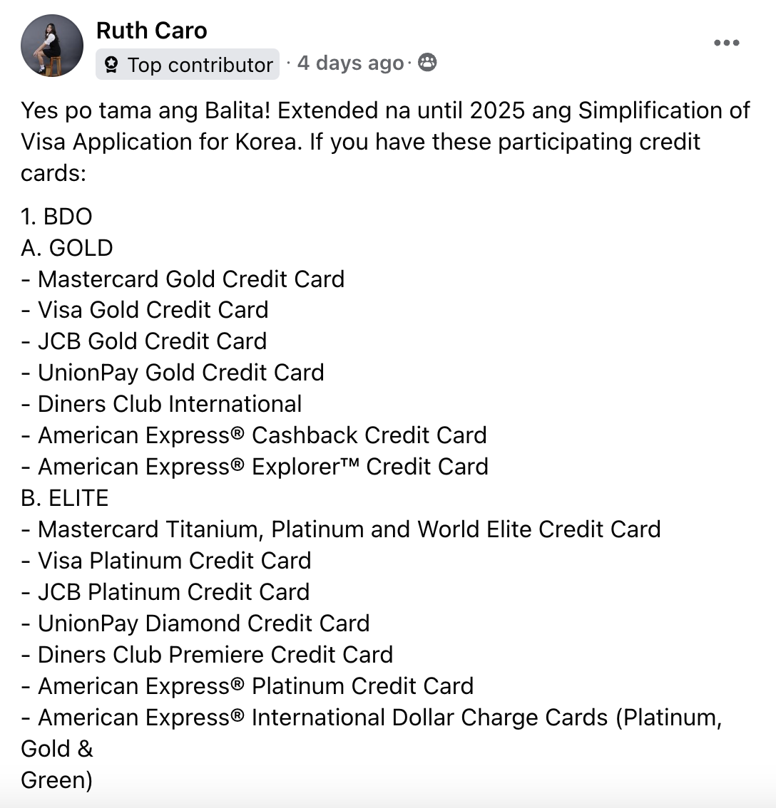 South Korea visa simplication using credit cards