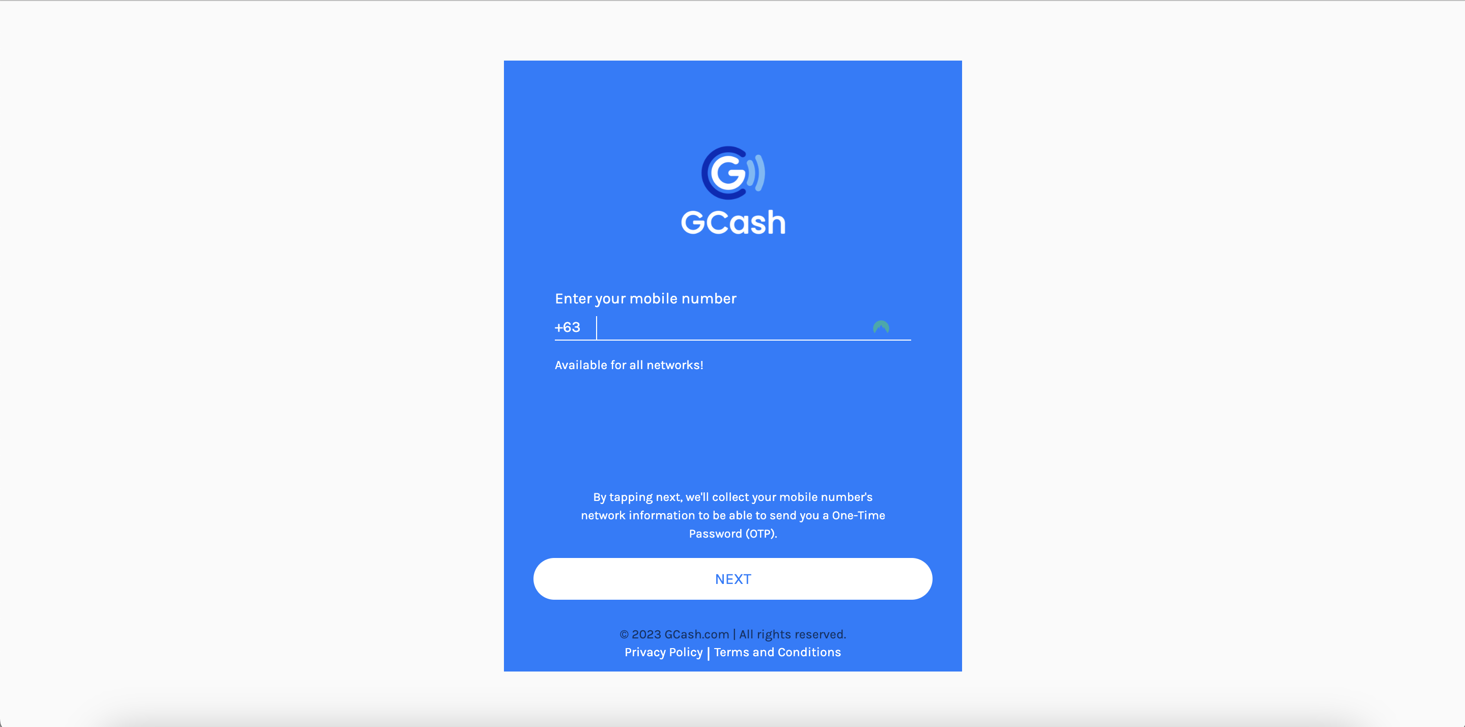 GCash website