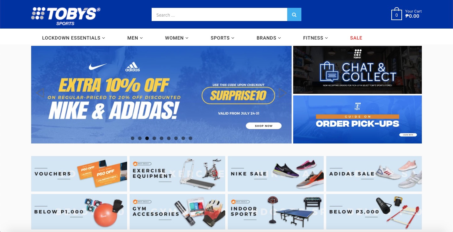 Tobys Sports online store