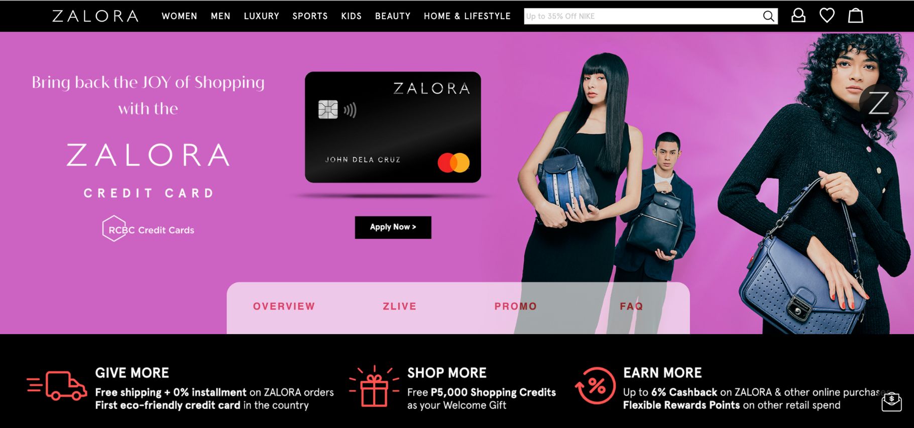 ZALORA website screenshot