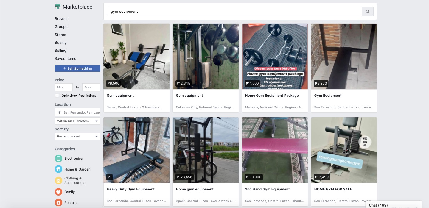 Lazada online store workout tools