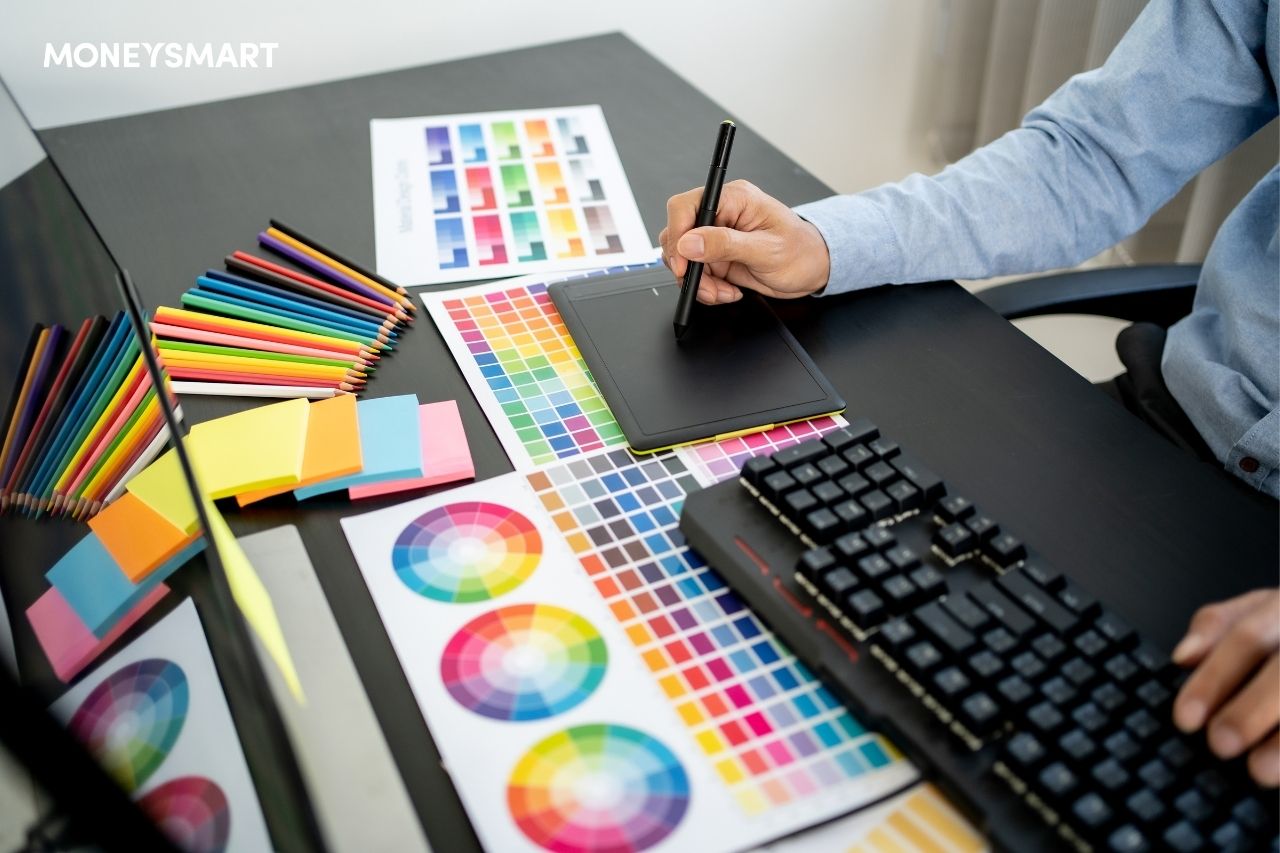 Image of a graphic designer desk