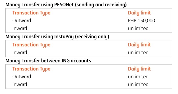 ING bank money transfer details